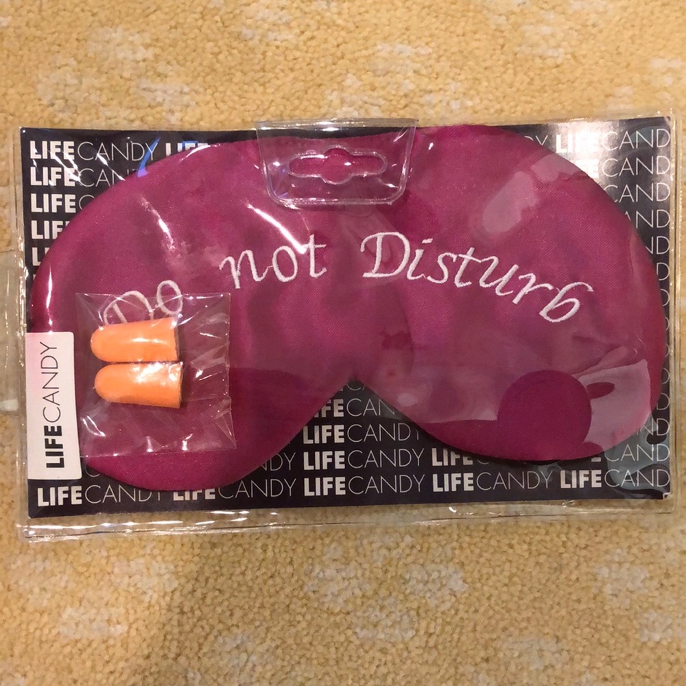 “Do Not Disturb” Sleep Mask and Ear Plugs